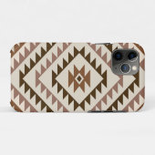 Aztek-Diamant-Muster-Design Braun+Creme Case-Mate iPhone Hülle (Rückseite (Horizontal))