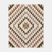 Aztek-Diamant-Muster-Design Braun+Creme Fleecedecke (Vorderseite)