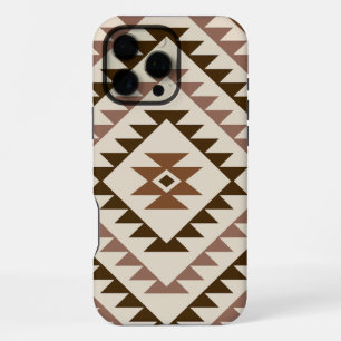 Aztek-Diamant-Muster-Design Braun+Creme iPhone 16 Pro Max Hülle