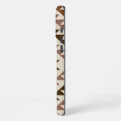 Aztek-Diamant-Muster-Design Braun+Creme iPhone Hülle (Linke Seite)