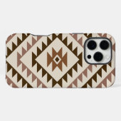 Aztek-Diamant-Muster-Design Braun+Creme iPhone Hülle (Rückseite (Horizontal))