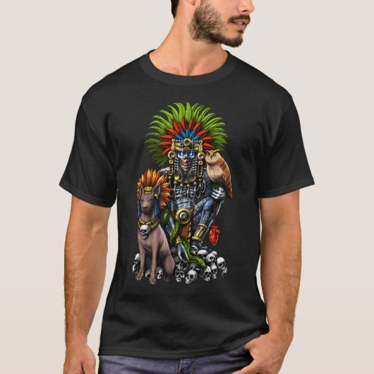 Aztek Gott Mictlantecuhtli T-Shirt (Vorderseite)
