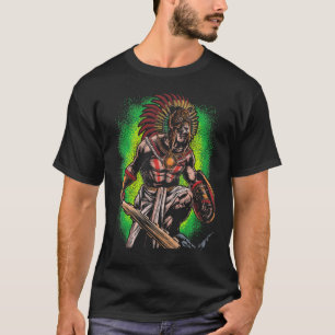 Aztek Jaguar alter Krieger Eingeborener Mexikanisc T-Shirt