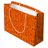 Aztek Orange Geschenktasche Große Geschenktüte (Rückseite Schrägansicht)