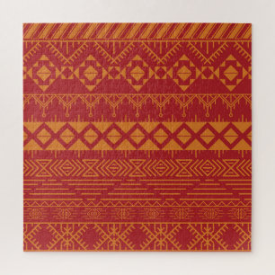 Aztek Retro: Vintage Musterdesign. Puzzle