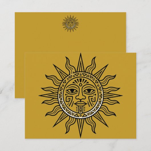 Aztek-Sonne Mitteilungskarte (Vorne/Hinten)