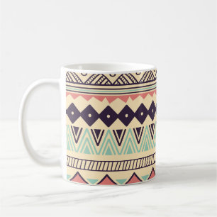 Aztek-Stammesstreifen: Vintage-Illustration Kaffeetasse