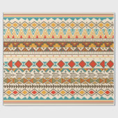 Aztekale Stammbauweise in Streifen, Vintager Illus Geschenkpapier (Flach)