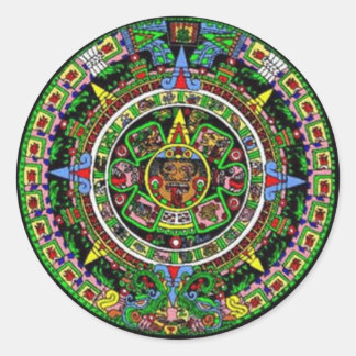 Aztekalender Runder Aufkleber