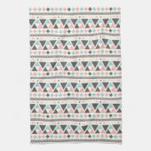 Azteke-inspirierte Koralle und Minzen-Muster Handtuch (Vertikal)