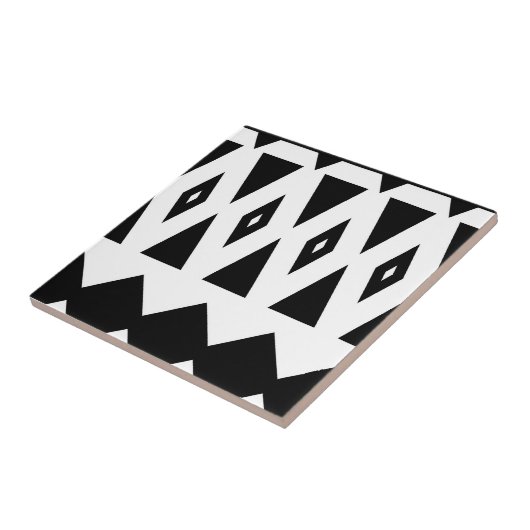 Azteke - klassische Schwarzweiss-Fliese #2 Fliese (Seite)