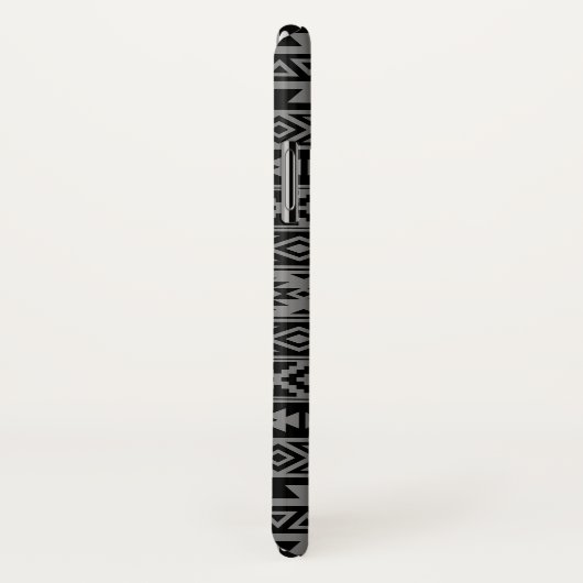 Azteke Stylized Ptn Schwarzes u. Grau I Case-Mate iPhone Hülle (Hinten/Rechts)
