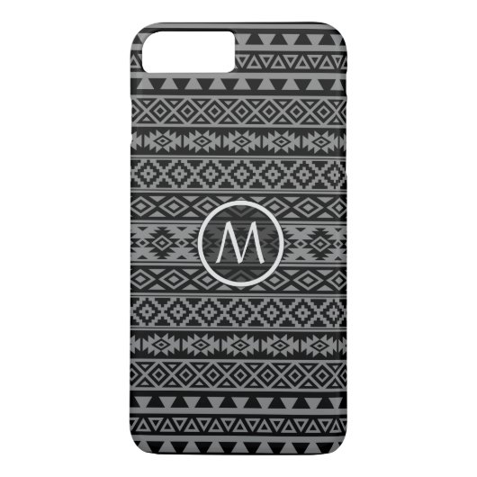 Azteke Stylized Ptn Schwarzes u. Grau I Case-Mate iPhone Hülle (Rückseite)