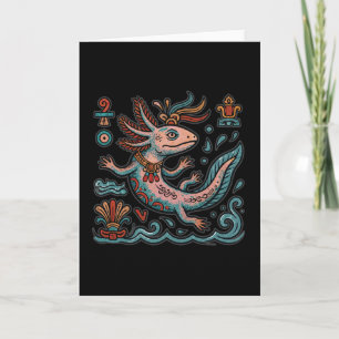 Azteken Axolotl Xolotl erodierter Stein Stammes- B Karte
