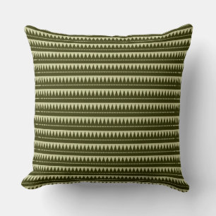 Azteken - Dk Olive auf dem Lt Khaki Kissen