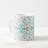Azteken-geometrisches Muster Kaffeetasse (Vorderseite Links)