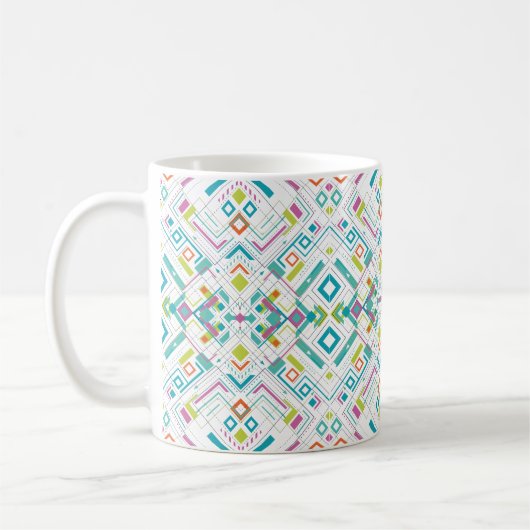 Azteken-geometrisches Muster Kaffeetasse (Links)