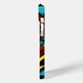 Azteken Gesichtsmuster Blau Red Gold Case-Mate iPhone Hülle (Rückseite / Links)