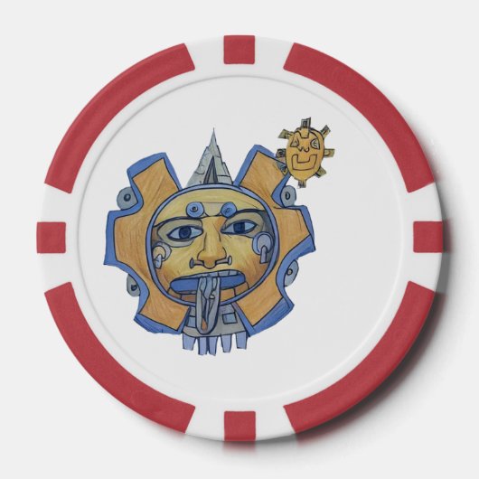Azteken-Gold-Pokerchip Pokerchips (Vorderseite)
