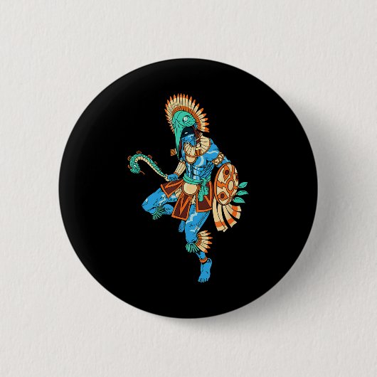 Azteken Gott des Krieges und der Sonne - Huitzilop Button (Vorderseite)