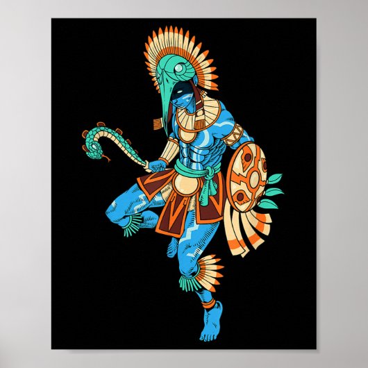 Azteken Gott des Krieges und der Sonne - Huitzilop Poster (Vorne)