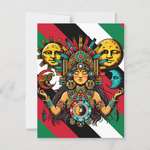 Azteken Indianerwochenprinzessin Sonnenmond Volksk Postkarte