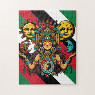 Azteken Indianerwochenprinzessin Sonnenmond Volksk Puzzle