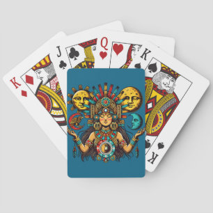 Azteken Indianerwochenprinzessin Sonnenmond Volksk Spielkarten