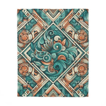 Azteken-Inspiriertes Aquamarines und Terracotta-Mu