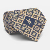 Azteken-Inspiriertes Sand-Gray-Muster Krawatte (Gerollt)