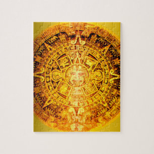 Azteken-Kalender Gold-Effekt Puzzle