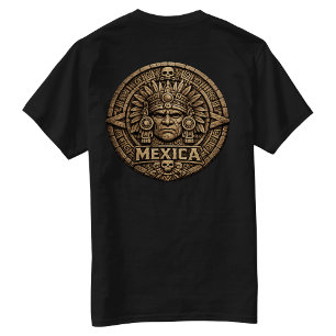 Azteken-Kalender - Rückseite bedruckt T-Shirt