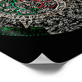 Azteken-Kalender Sonnenstein Mexikanische Kunst Sc Poster (Ecke)