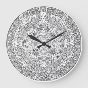 Azteken-Kalender-Vektor-Uhr Große Wanduhr