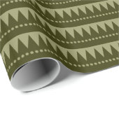 Azteken - Khaki und Dunkles Olive Geschenkpapier (Rolleneckpunkt)