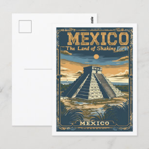 Azteken-Mexiko Vintage berühmter Reiseort Postkarte
