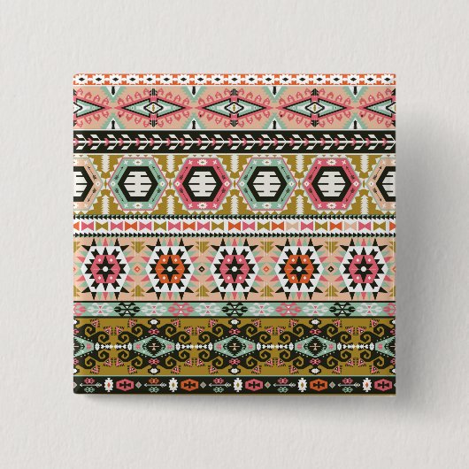 Azteken-Muster Button (Vorderseite)