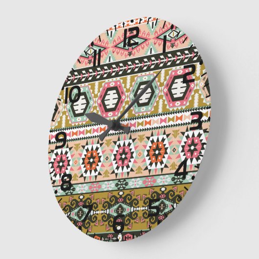 Azteken-Muster Große Wanduhr (Winkel)