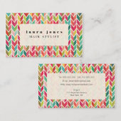 Azteken Muster-Haarstyllenvorlage Visitenkarte (Vorne/Hinten)