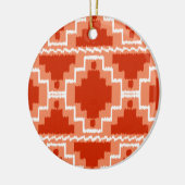 Azteken-Muster - Rost, Orange und Weiß Keramik Ornament (Links)