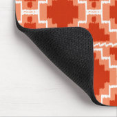 Azteken-Muster - Rost, Orange und Weiß Mousepad (Ecke)