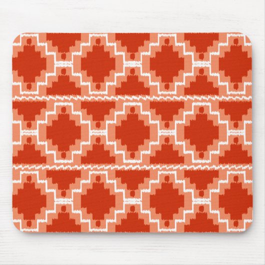 Azteken-Muster - Rost, Orange und Weiß Mousepad (Vorne)
