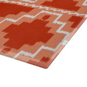 Azteken-Muster - Rost, Orange und Weiß Schneidebrett (Ecke)