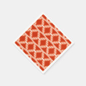 Azteken-Muster - Rost, Orange und Weiß Serviette (Ecke)