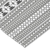 Azteken-Muster Schwarz-Weiß Kurzer Tischläufer (Ecke)