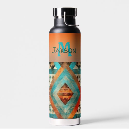 Azteken Native American Style Mit Monogramm Trinkflasche (Links)