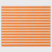 Azteken - Orange auf Weiß Geschenkpapier (Flach)