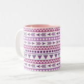 Azteken-Pattern-Tasse Zweifarbige Tasse (Vorderseite Links)