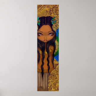 Azteken Princess ART PRINT Mayan Big Eye Art Poster
