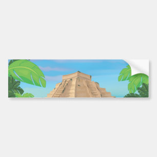 Azteken-Pyramide Autoaufkleber